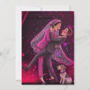 Whimsical Wedding Save the Date with CuInvitation Invitation