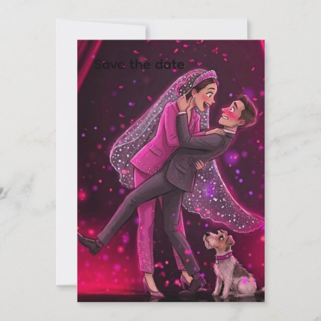 ​Whimsical Wedding Save the Date with CuInvitation Invitation (Front)