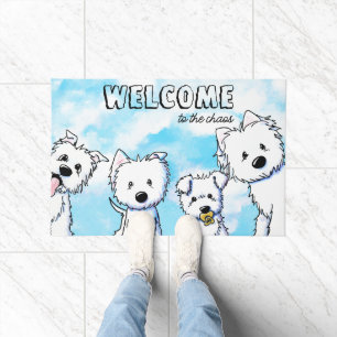 Whimsical Westie Family Doormat