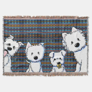 Whimsical Westie Family Throw Blanket