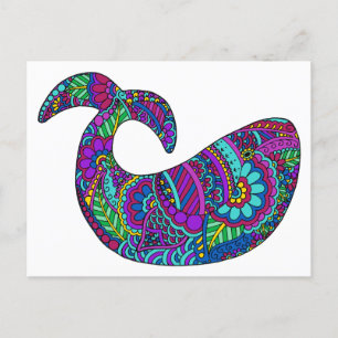 Whimsical Whale Postcard