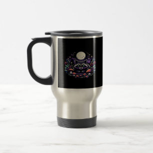 Whimsical Whimsigoth Racoon Under Moonlight Vinta Travel Mug