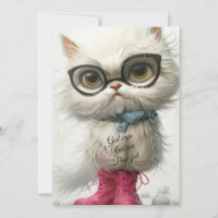 Whimsical White Cat, God Says, "You Are Purr-fect 