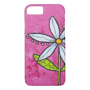 Whimsical White Daisy Flower Pink iPhone 8/7 Case