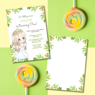 Whimsical White Dress Princess Floral Birthday  Invitation