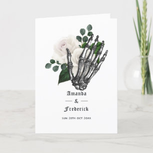 Whimsical White Floral Gothic Wedding Programme