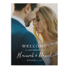 Whimsical White Modern Photo Wedding Welcome