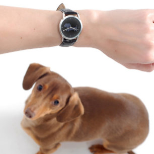 Whimsical Wiener Dog Watch - Unisex Grey Dachshund