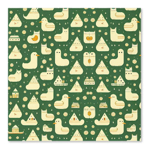 Whimsical Wilderness: Geometric Animal Kingdom Wallpaper