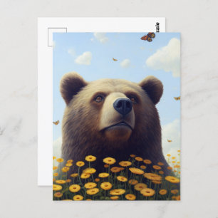 Whimsical Wilderness: The Bear’s Dreamy Dance with Postcard