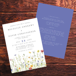 Whimsical Wildflower All in One Wedding Invitation