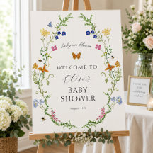 Whimsical Wildflower Baby in Bloom Shower Welcome