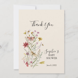 Whimsical Wildflower Baby In Bloom Thank You Card
