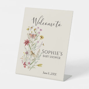Whimsical Wildflower Baby In Bloom Welcome Pedestal Sign