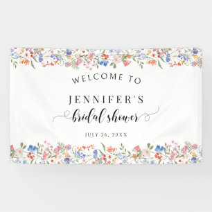 Whimsical Wildflower Bloom Bridal Shower Welcome Banner