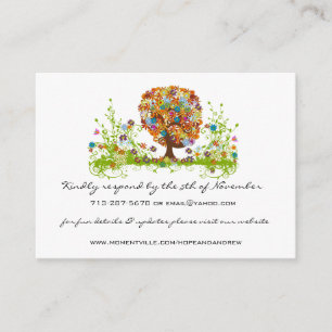 Whimsical Wildflower Bloom Love Tree Website Enclosure Card