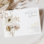 Whimsical Wildflower Bridal Shower Invitation<br><div class="desc">This Whimsical Wildflower bridal shower invitation is perfect for your simple, elegant boho wedding. The minimalist watercolor wildflowers will help bring your vision to life! The design of pretty white and gold flowers, with touches of purple and yellow, is sure to complete your minimal fall floral wedding dream! Keep it...</div>