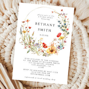 Whimsical Wildflower Bridal Shower Invitation