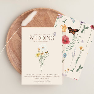 Whimsical Wildflower Butterfly Garden Wedding Invitation