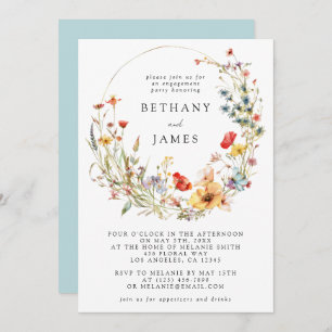Whimsical Wildflower Engagement Party Invitation