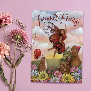 Whimsical Wildflower Fairy and Animals Farewell Card