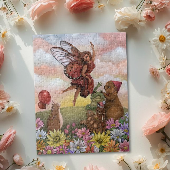 Whimsical Wildflower Fairy Farewell to the Animals Jigsaw Puzzle (Creator Uploaded)