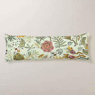 Whimsical Wildflower Garden & Bumblebee Pattern Body Cushion