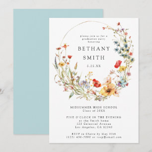 Whimsical Wildflower Graduation Party Invitation