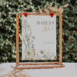 Whimsical Wildflower Guest Book Sign<br><div class="desc">This Whimsical Wildflower guest book sign is perfect for your simple, elegant boho wedding. The modern rustic greenery accompanied by the minimalist watercolor wildflowers will help bring your vision to life! This design of pretty gold flowers, touches of bohemian sage green and purple is sure to complete your minimal fall...</div>