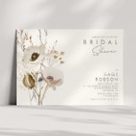 Whimsical Wildflower | Ivory Bridal Shower Invitation<br><div class="desc">This Whimsical Wildflower | Ivory bridal shower invitation is perfect for your simple, elegant boho wedding. The minimalist watercolor wildflowers will help bring your vision to life! The design of pretty white and gold flowers, with touches of purple and yellow, is sure to complete your minimal fall floral wedding dream!...</div>