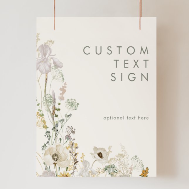 Whimsical Wildflower Ivory Cards and Gifts Custom Poster (Creator Uploaded)