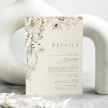 Whimsical Wildflower | Ivory Details Enclosure Card<br><div class="desc">This Whimsical Wildflower | Ivory details enclosure card is perfect for your simple, elegant boho wedding. The modern rustic greenery accompanied by the minimalist watercolor wildflowers will help bring your vision to life! This design of pretty gold flowers, touches of bohemian sage green and purple is sure to complete your...</div>