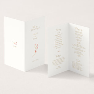 Whimsical Wildflower Ivory Folded Card Wedding 