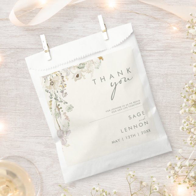 Whimsical Wildflower | Ivory Meadow Favour Bags (Clipped)