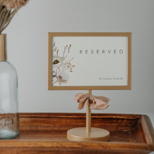 Whimsical Wildflower Ivory Reserved Sign