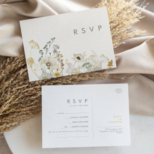 Whimsical Wildflower Ivory Song Request RSVP Card