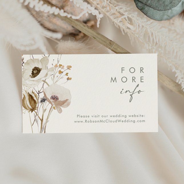 Whimsical Wildflower | Ivory Wedding Website Card (Creator Uploaded)
