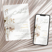 Whimsical Wildflower Let's Celebrate Invitation