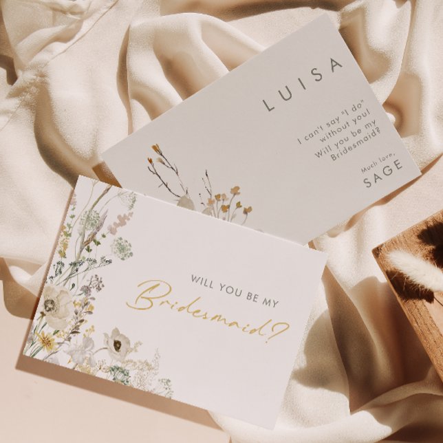 Whimsical Wildflower Meadow Bridesmaid Proposal Invitation (Creator Uploaded)