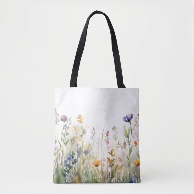 Whimsical Wildflower Meadow for Nature Enthusiasts Tote Bag (Front)