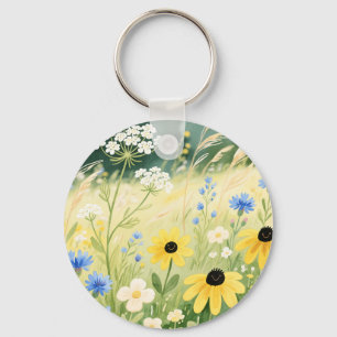 Whimsical Wildflower Meadow Key Ring