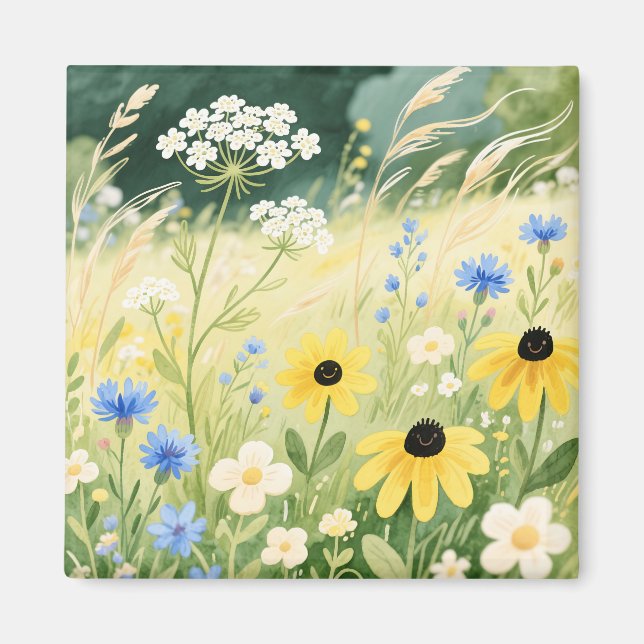 Whimsical Wildflower Meadow  Magnet (Front)