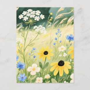 Whimsical Wildflower Meadow  Postcard