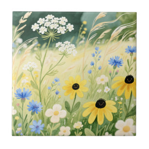 Whimsical Wildflower Meadow  Tile