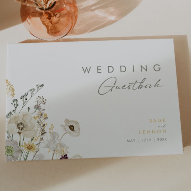 Whimsical Wildflower Meadow Wedding Guest Book (Creator Uploaded)