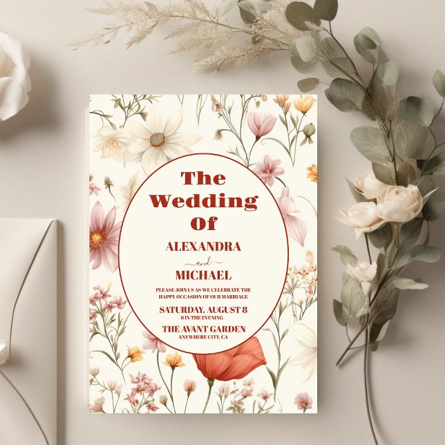Whimsical Wildflower Meadow Wedding Invitation (Creator Uploaded)