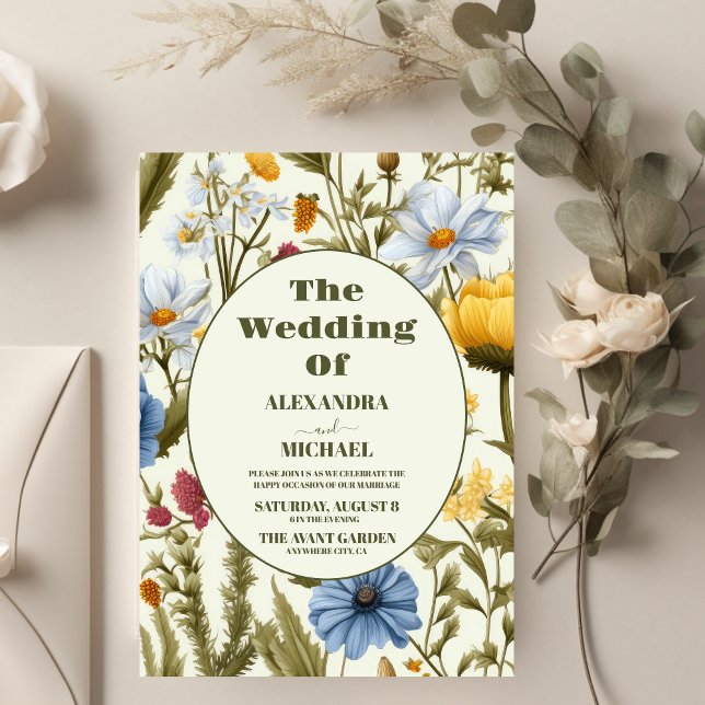 Whimsical Wildflower Meadow Wedding Invitation (Creator Uploaded)