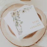 Whimsical Wildflower Meadow Wedding Napkins<br><div class="desc">This Whimsical Wildflower Meadow is perfect for your simple, elegant boho wedding. The modern rustic greenery accompanied by the minimalist watercolor wildflowers will help bring your vision to life! This design of pretty gold flowers, touches of bohemian sage green and purple is sure to complete your minimal fall floral wedding...</div>