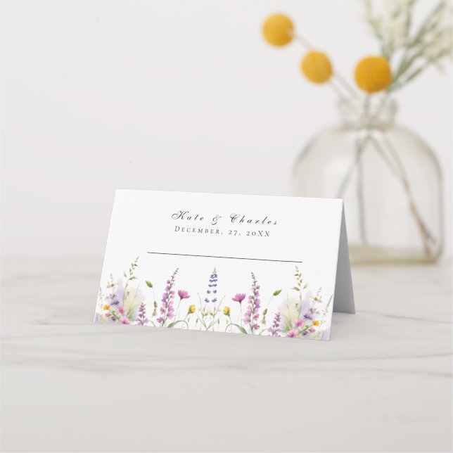 Whimsical Wildflower Meadows Place Card (Front)