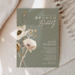 Whimsical Wildflower Sage Green Brunch and Bubbly Invitation<br><div class="desc">This Whimsical Wildflower Sage Green brunch and bubbly invitation is perfect for your simple, elegant boho wedding. The minimalist watercolor wildflowers will help bring your vision to life! The design of pretty white and gold flowers, with touches of purple and yellow, is sure to complete your minimal fall floral wedding...</div>